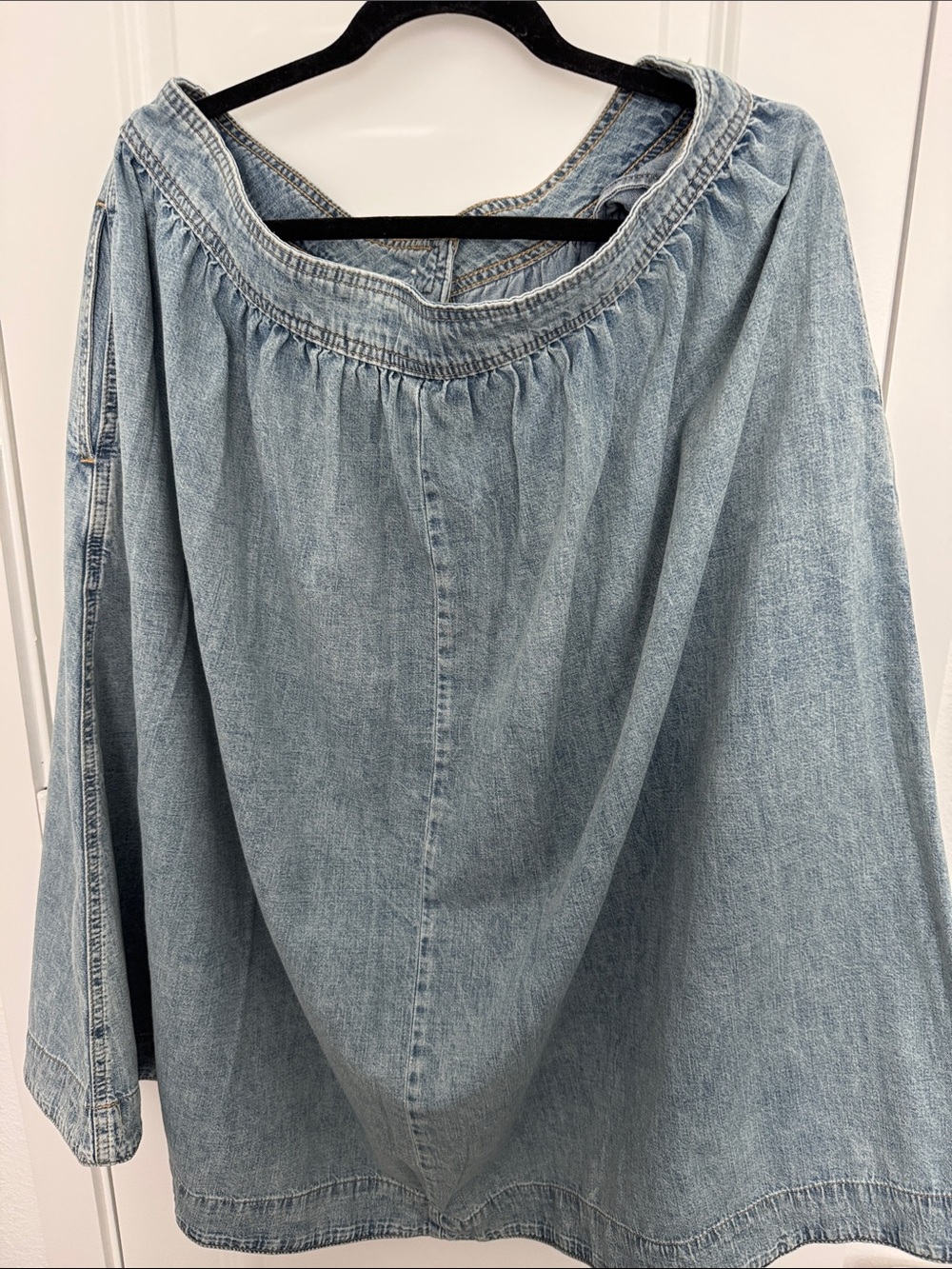 Lauren Ralph Lauren Light Wash Denim Button-Front Skater Skirt - Picture 4 of 4